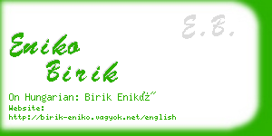 eniko birik business card